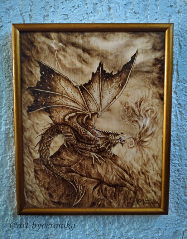 Fire Breathing Dragon – 22,5×27,5 cm Plywood