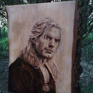 The Wicther - Geralt of Rivia (Netflix) - 25x30 cm Pear wood